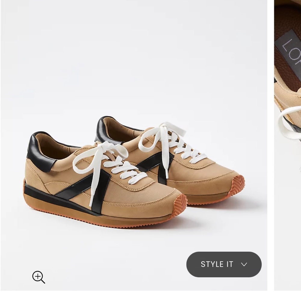 New with box Loft tan and black sneakers missed return date, super cute!